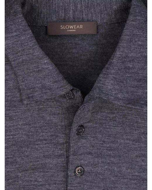 Zanone Blue Virgin Wool Crewneck Jumper for men