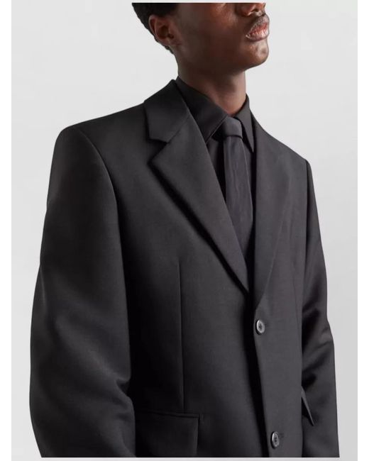 Prada Black Slim Fit Single Breasted Tailoring Jacket for men