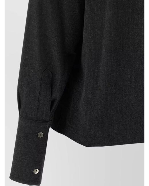 Thelatest Black Long Sleeve Shirt Collared Neck Design
