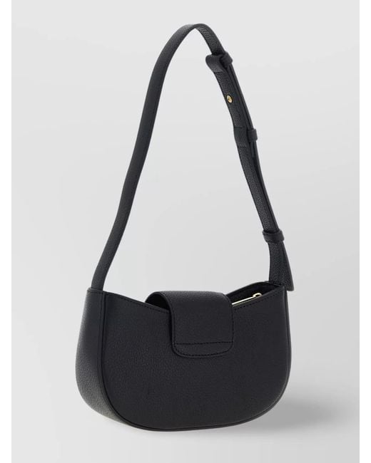 Ferragamo Black Gancini Leather Shoulder Bag