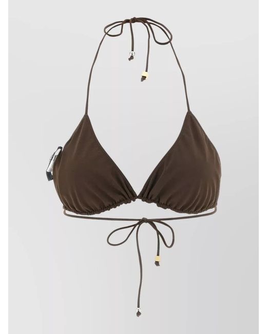 Jacquemus Multicolor Triangle Bikini Top Halter Neck Style