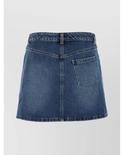 A.P.C. Blue Denim Mini Skirt