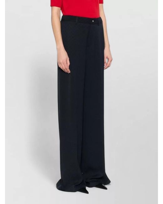 Gucci Blue Silk Wide-Leg Trousers