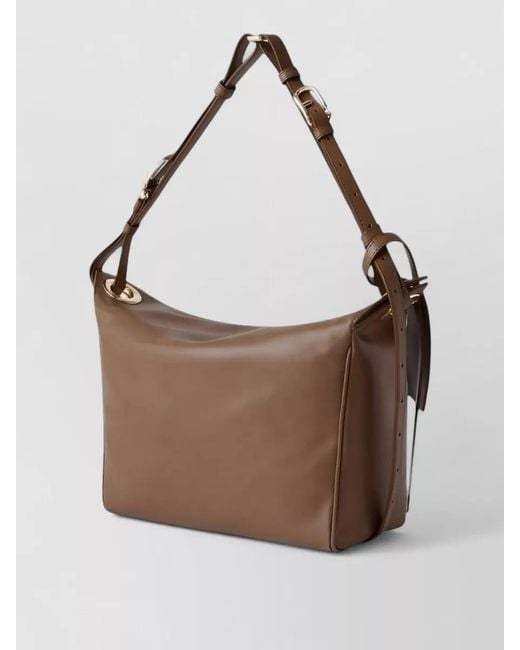 Furla Brown 1927 Leather Shoulder Bag