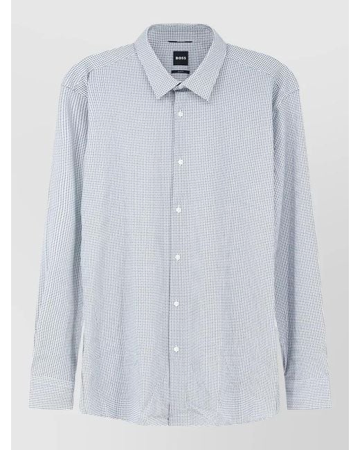 Boss Blue Hank Jersey Shirt Long Sleeve Slim Fit for men