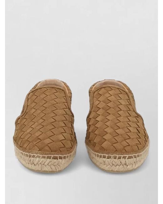 Castaner Brown Espadrilles Woven Design Round Toe Rubber Sole for men