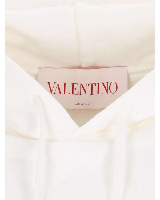 Valentino White Cotton Hoodie