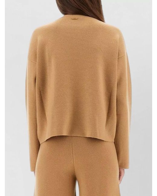 Max Mara Natural Knitwear Zibello V Neck Chest Pocket
