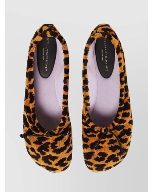 Stella McCartney White Leopard-Print Ballet Flats