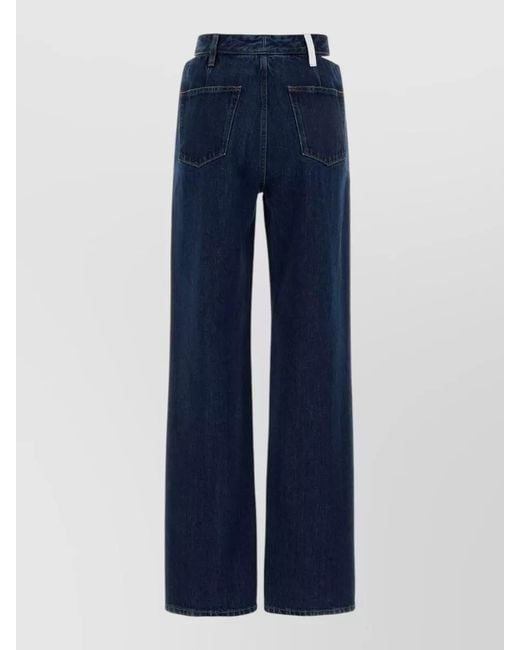 Jil Sander Blue High Waist Wide Leg Denim Trousers