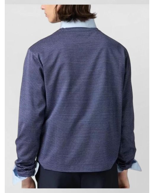 Miu Miu Blue Jersey Crew Neck Long Sleeve Top