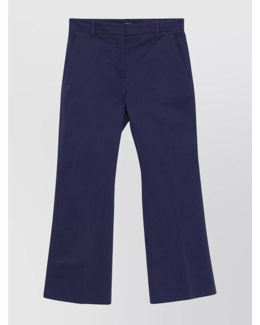 Weekend by Maxmara Blue Cropped Trousers With Front And Back Pockets