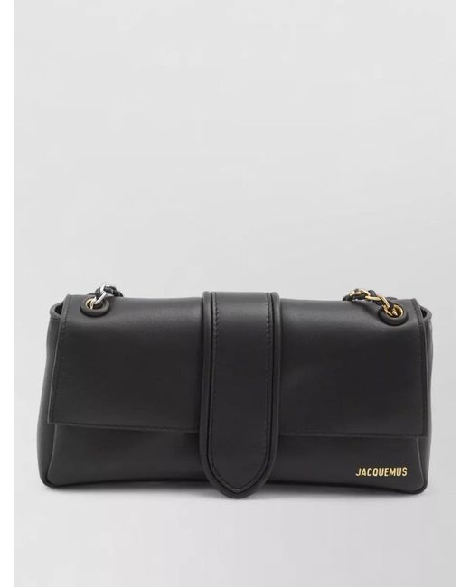Jacquemus Black Bambino Chain Shoulder Bag Lambskin Leather