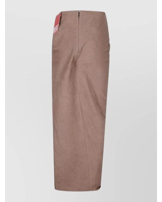 DIESEL Brown Denim Draped Side-Slit Maxi Skirt