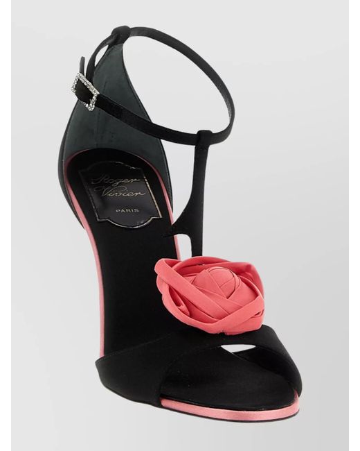 Roger Vivier Black Silk Sandals