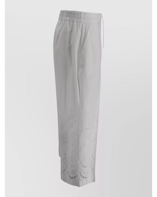 P.A.R.O.S.H. Gray Cropped Trousers Featuring Adjustable Drawstring Waist