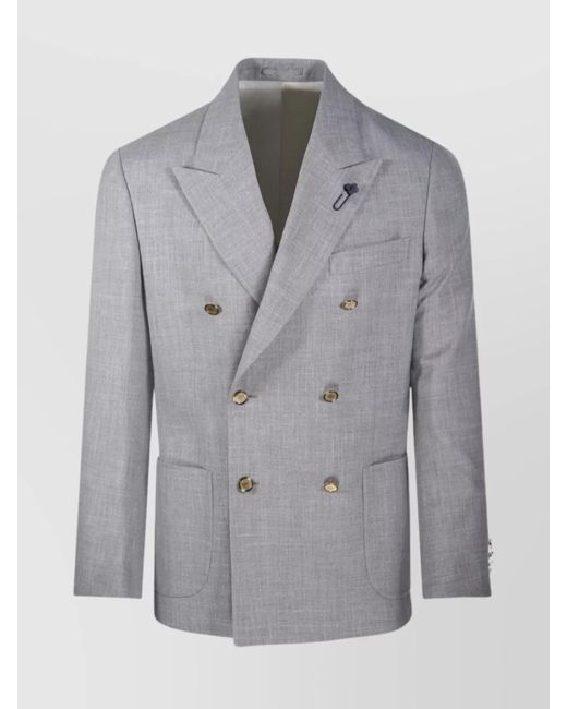Lardini Gray Tailored Jacket Featuring Notch Lapel for men