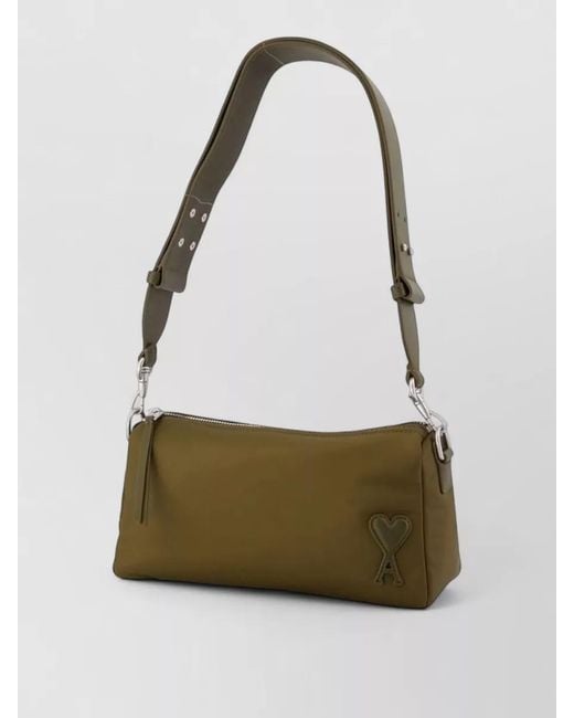AMI Gray Marcel Nylon Shoulder Bag Adjustable Strap
