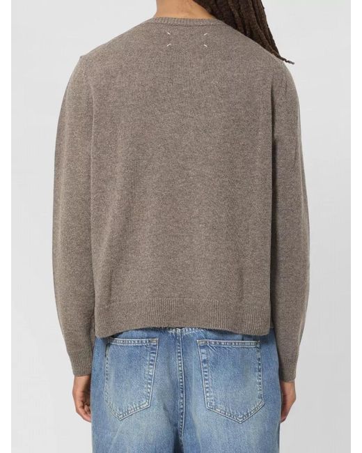 Maison Margiela Gray Virgin Wool Crewneck Sweater for men