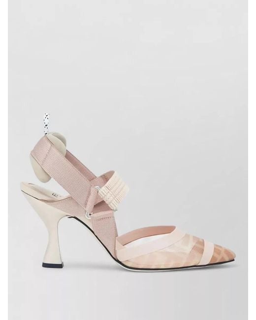 Fendi Natural Mesh Slingback Pumps