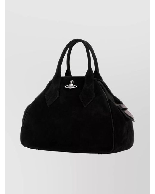 Vivienne Westwood Black Yasmine Medium Leather Shoulder Bag