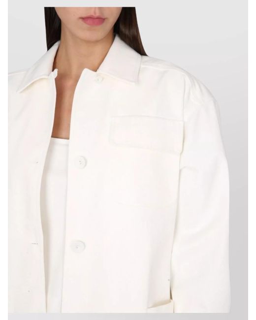Max Mara White Cotton Fitted Jacket