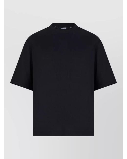 Jacquemus Blue Cotton Blend Crew Neck T Shirt for men
