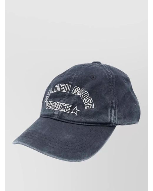 Golden Goose Deluxe Brand Blue Journey Baseball Cap Cotton Twill Venice for men