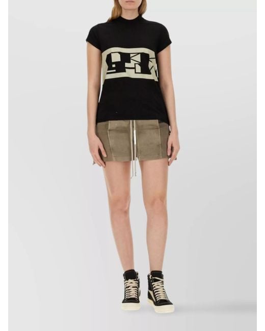 Rick Owens Black Mini Fitted Skirt