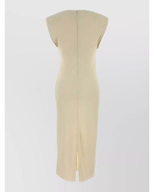 AMI White Stretch Midi Dress