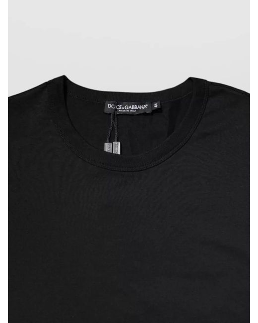 Dolce & Gabbana Black Cotton Short-Sleeve Crew-Neck T-Shirt for men