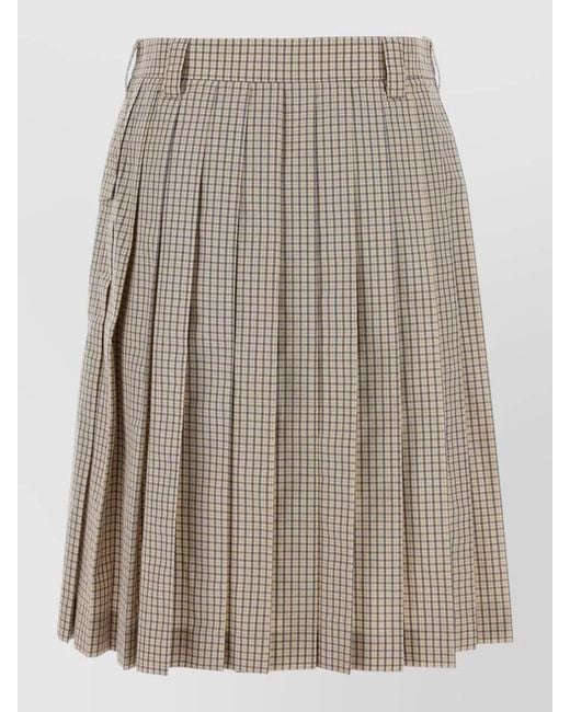 Miu Miu Brown Pleated Skirt