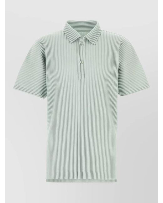 Homme Plissé Issey Miyake Green Polo Shirt Polyester Short Sleeves Regular Fit for men