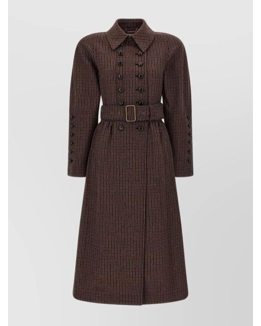 Chloé Women's Brown Tailored Coat Featuring Belted Waist