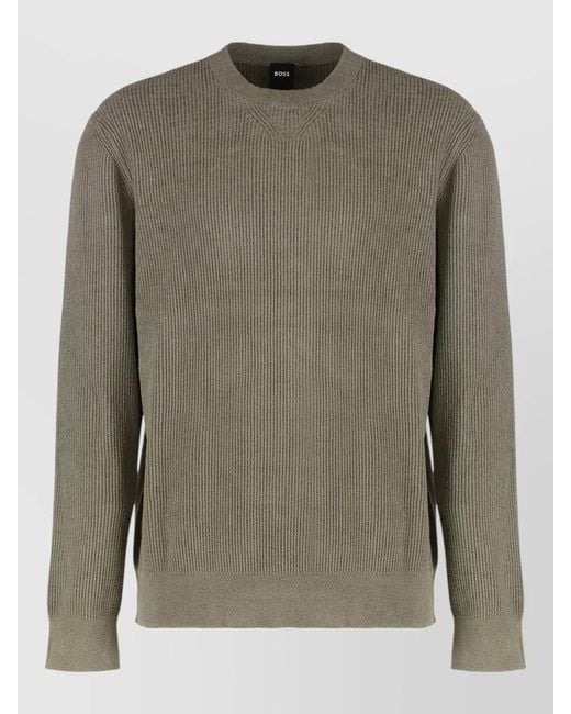 Boss Green V Neck Sweater Velvet Rib Texture for men