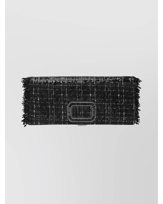 Roger Vivier Black Sequin Clutch Bag