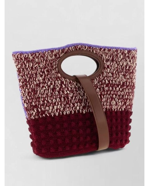 Marni Pink Knot Handle Tote Bag Handcrafted Texture