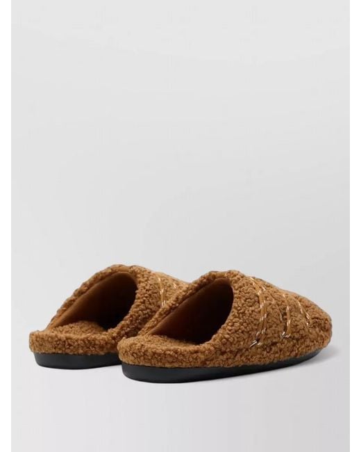 Moon Boot Brown Shearling Teddy Slippers