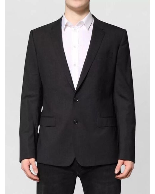 Dolce & Gabbana Black Virgin Wool Slim-Fit Single-Breasted Blazer for men