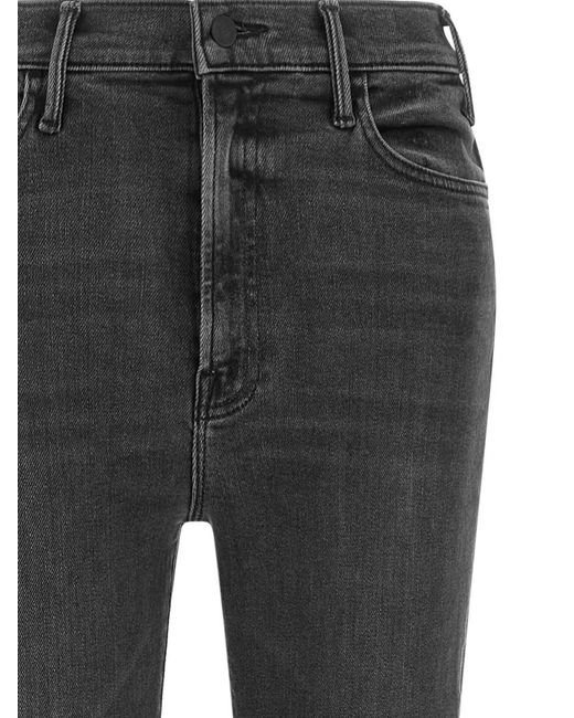 Mother Gray High Rise Flared Ankle Denim Jeans