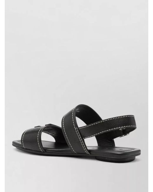Hogan Black Leather Ankle-Strap Sandals