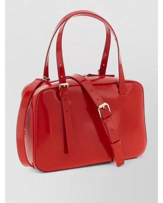 A.P.C. Red Virginie Box Shoulder Bag Adjustable Strap