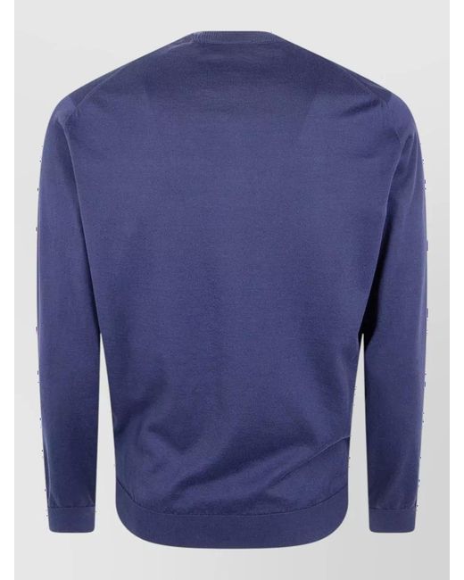 Filippo De Laurentis Blue Cotton Crew-Neck Long-Sleeve Jumper for men