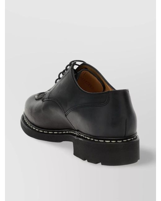 Paraboot Black Leather Lace-Up Shoes for men