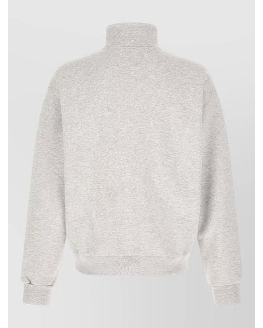 Jacquemus White Cotton Relaxed-Fit Half-Zip Sweatshirt for men