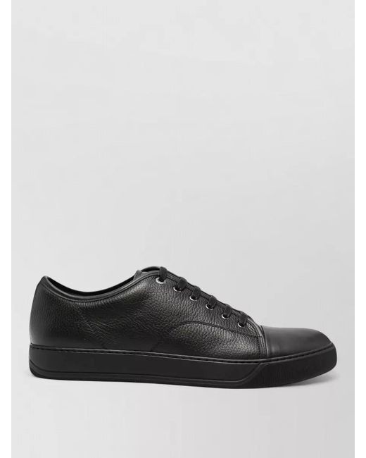 Lanvin Black Lace Up Sneakers Round Toe Lightweight Rubber Sole for men