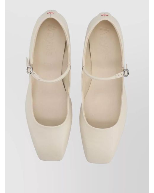 Aeyde Natural Uma Mary Jane Ballerina Flat Shoe