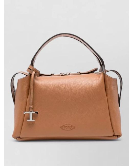 Tod's Brown Shoulder Bag Adjustable Strap Top Handles