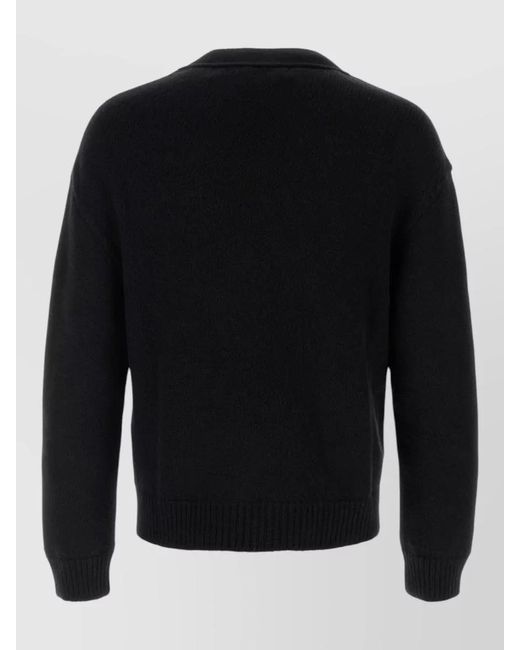 Jil Sander Black Cashmere Wool Cardigan for men