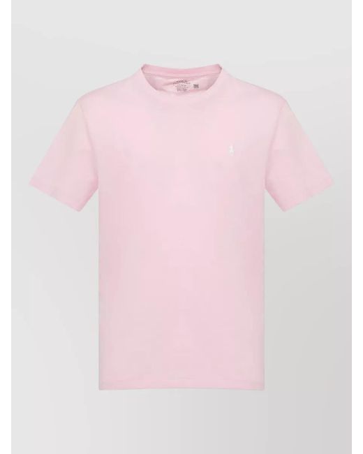 Ralph Lauren Pink Crew Neck Cotton T Shirt Short Sleeves for men